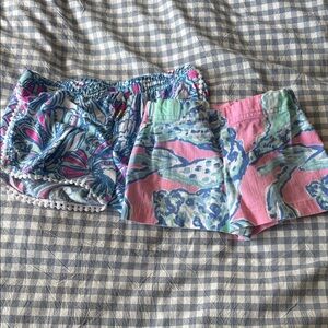Lilly Pulitzer Blue and Pink Patterned Shorts